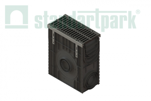 Пескоуловитель PolyMax Drive DN200 h616 пластиковый с решеткой щелевой чугунной кл.D400 (к-т)