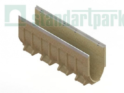 Лоток водоотводный CompoMax Drive полимербетонный V-образный DN200 H410 кл.D,E 75671V